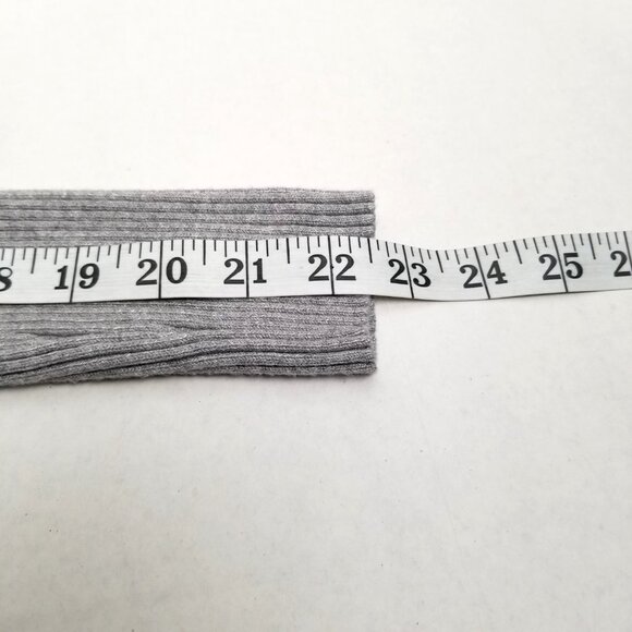 Lety Me Open Front Hooded Cardigan Size M Gray Ribbed Knit Pockets Cozy Layering - Picture 8 of 9